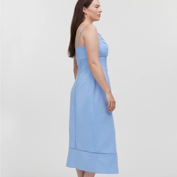 Madewell powder blue Sweetheart Midi Dress in Linen-Cotton Blend - Picture 4 of 7
